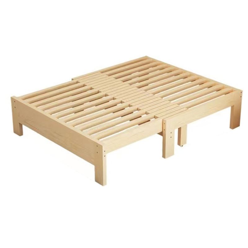 Scandinavian Styled Natural Platform Bed Solid Wood Kid Bed