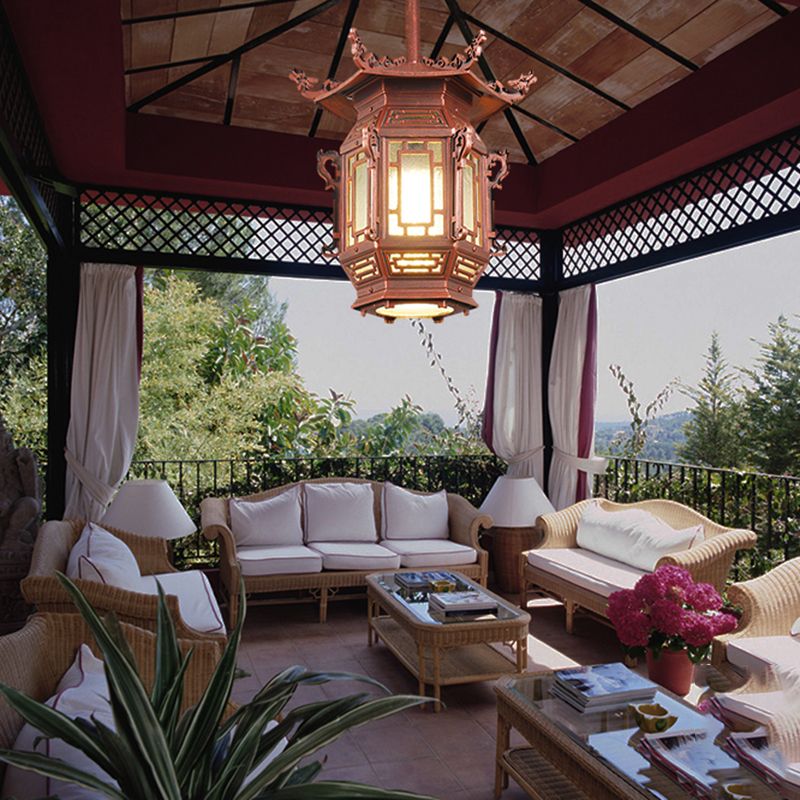Lanterne semi-encastrée, plafonnier traditionnel à 1 lumière avec abat-jour en plastique