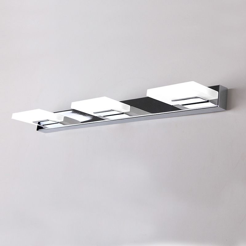 Stainless Steel Vanity Light Fixture LED Square Bathroom Vanity Lamp for Makeup