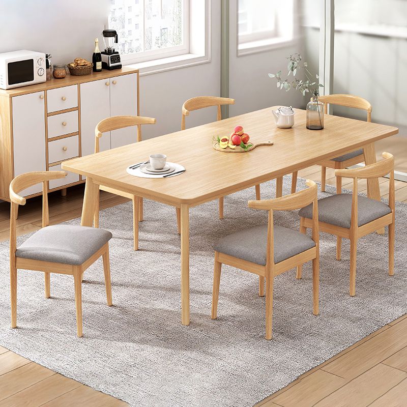 Contemporary MDF Rectangle Shape Dining Set Kitchen Standard Dining Set with 4 Legs Table