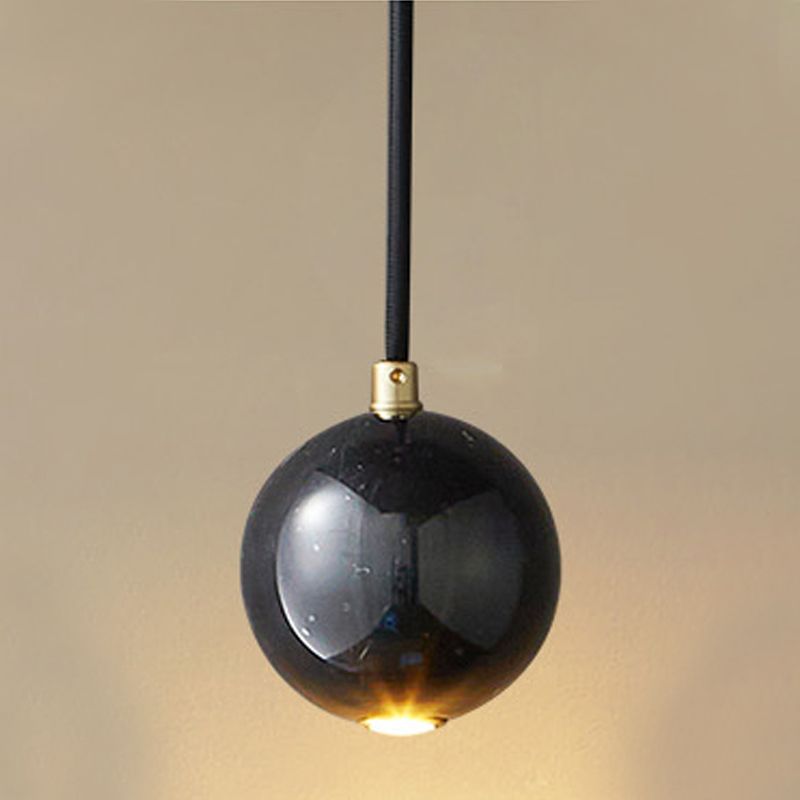 Marble Sphérique Shade Hanging Lights Modern Style 1 Tête Hanging Mount Fixture For Bedroom