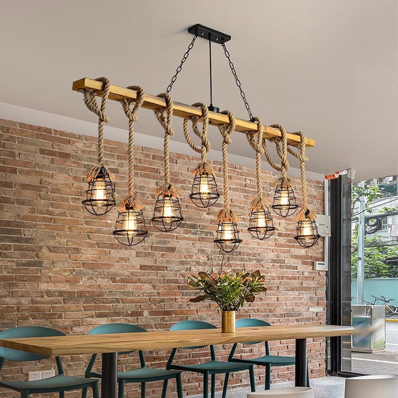 Industrial Round Island Lights Metal Island Chandelier Lights for Bar