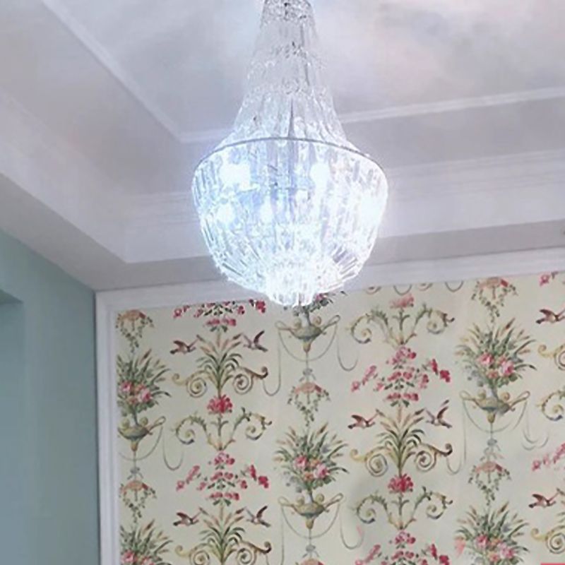 Jar Empire Chandelier Modernist Crystal 4 Heads Gold/Silver Ceiling Pendant Light for Bedroom