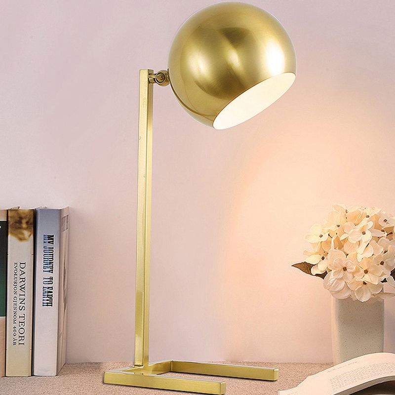 Sferische taakverlichting modernistisch metaal 1 lamp leesboek licht in goud voor studie