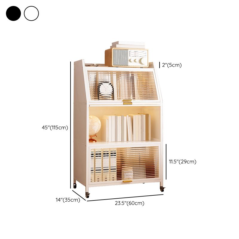 Standard Metal Industrial Bookcase Closed Back Bookshelf with Cabinets