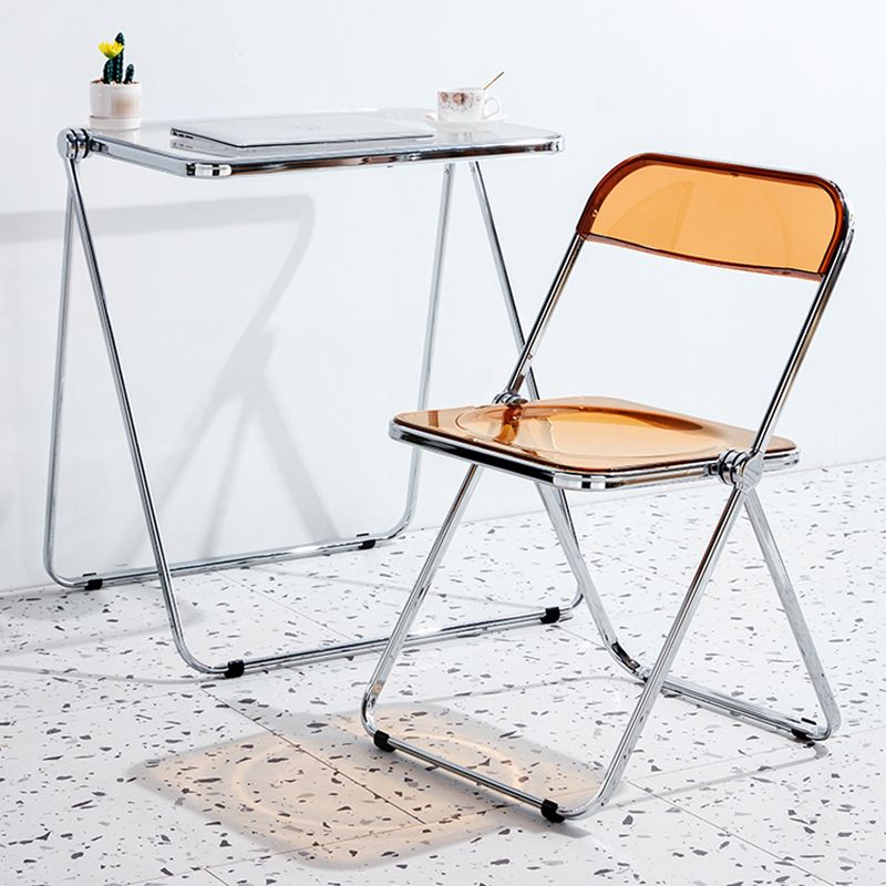 Silla sin brazos de plástico industrial con respaldo abierto para cenar silla lateral