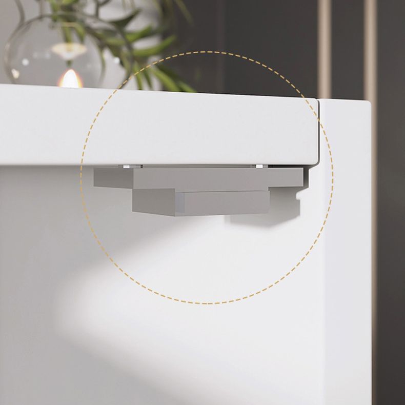Modern Rectangle Chest White Wood Storage Cabinet with Drawer
