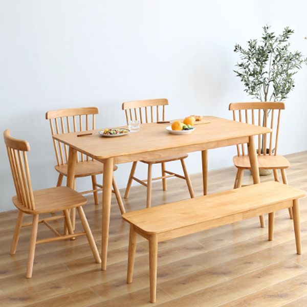 Rectangle Wooden Dining Table Modern Balata Wood Table with 4 Legs for Restaurant
