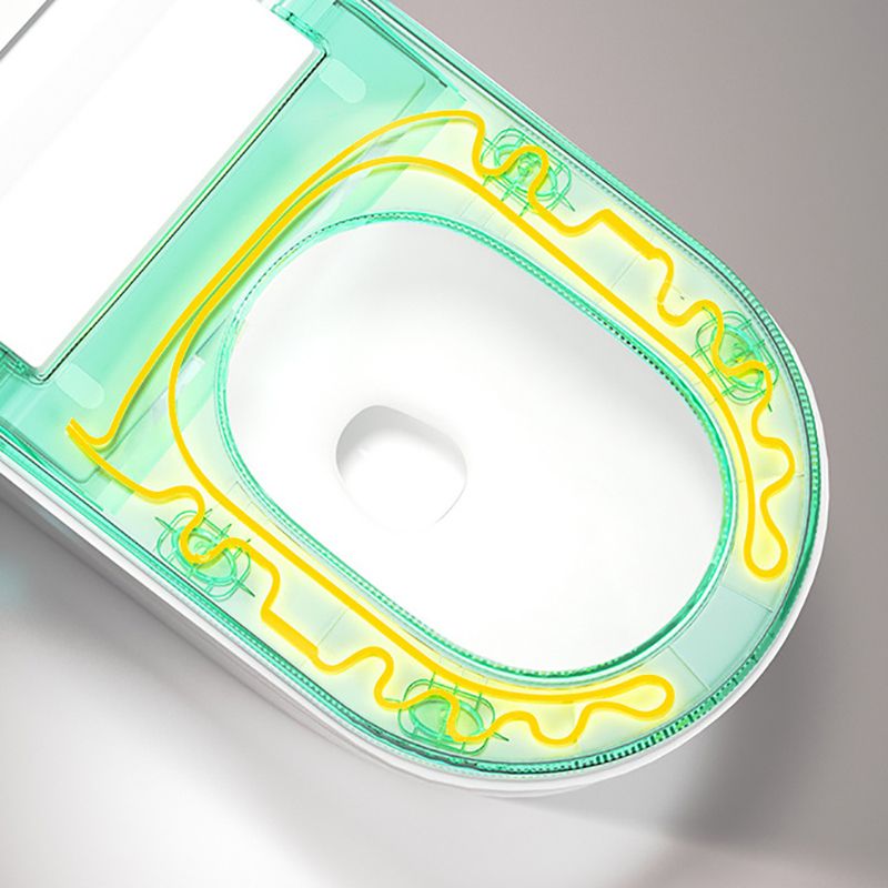 Contemporary Siphon Jet Toilet Bowl Polished Finish All-In-One Toilet