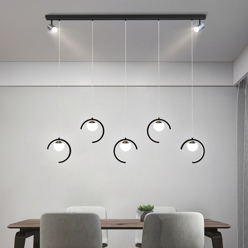 Accesorios de iluminación colgante de globo modernos araña de isla metálica