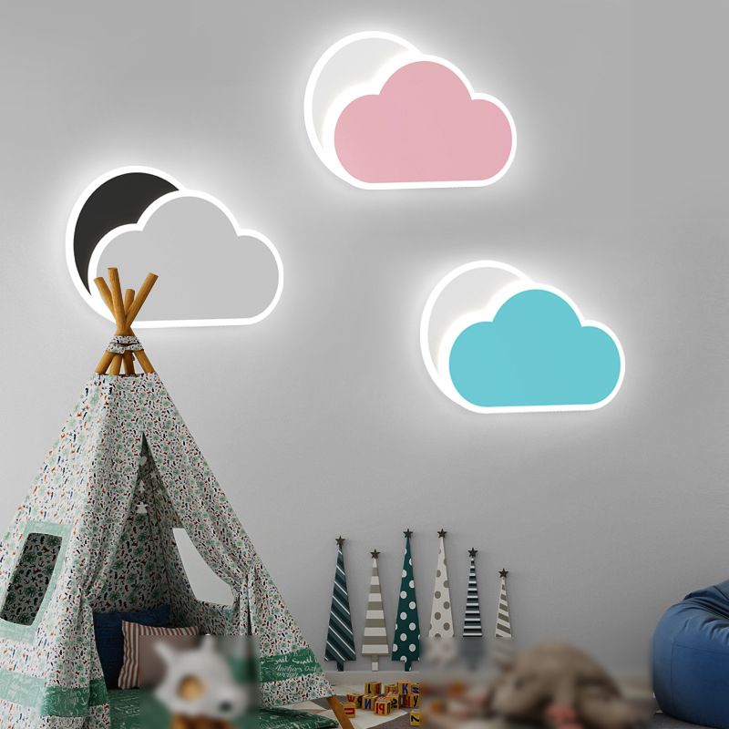 Modern LED Wall Lamp Children Wall Mount Lamp with Acrylic Shade for Bedroom