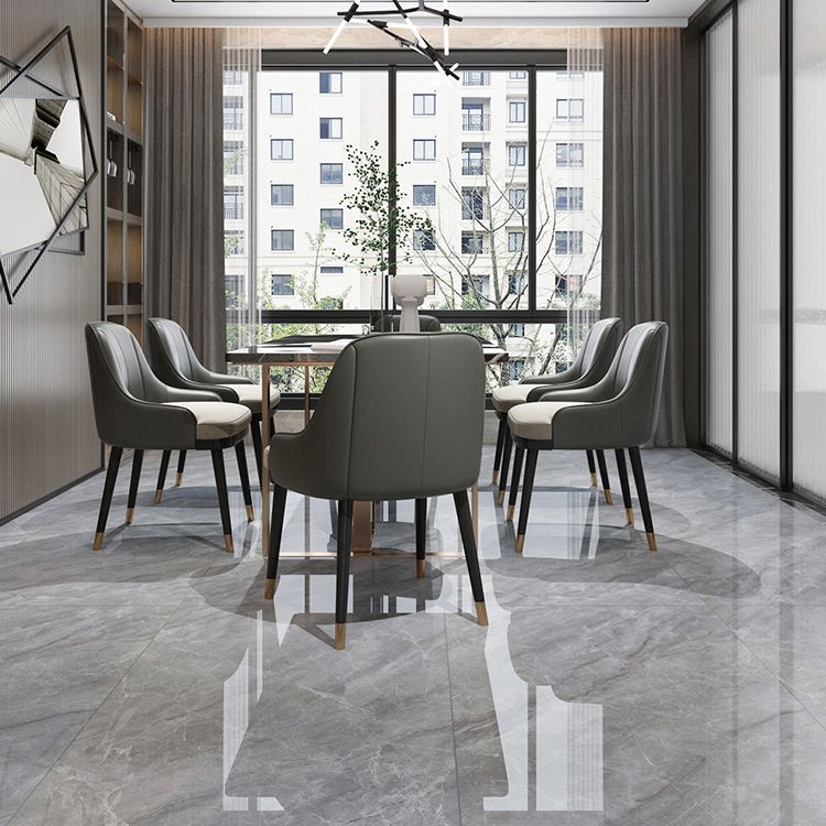 Rectangle Matte Tile Gray Marble Floor and Wall for Drawing Room