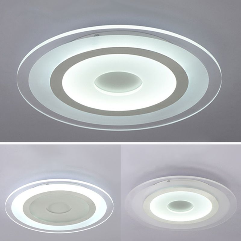 LED Slaapkamer Flush Mount Plafond Licht Armatuur Eenvoudige Witte Flush Mount Verlichting met ronde Acryl Schaduw