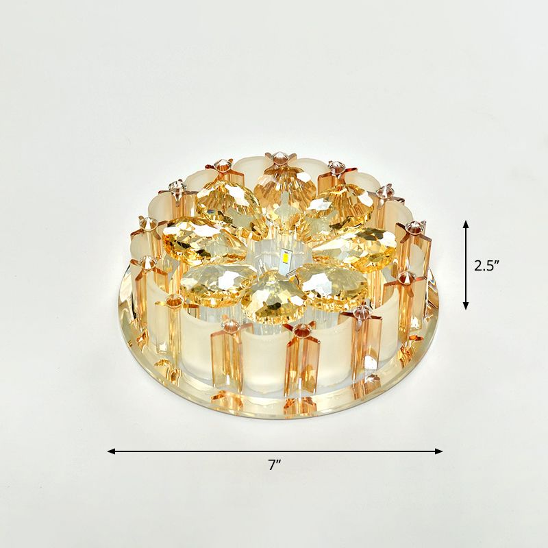 Lustre en cristal de style moderne Plafonnier LED luminaire, Ambre