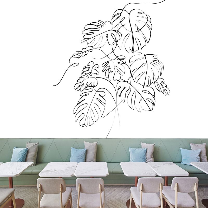 Illustration Plants Mural Mildew Resistant Wallpaper Sleeping Room Wall Mural