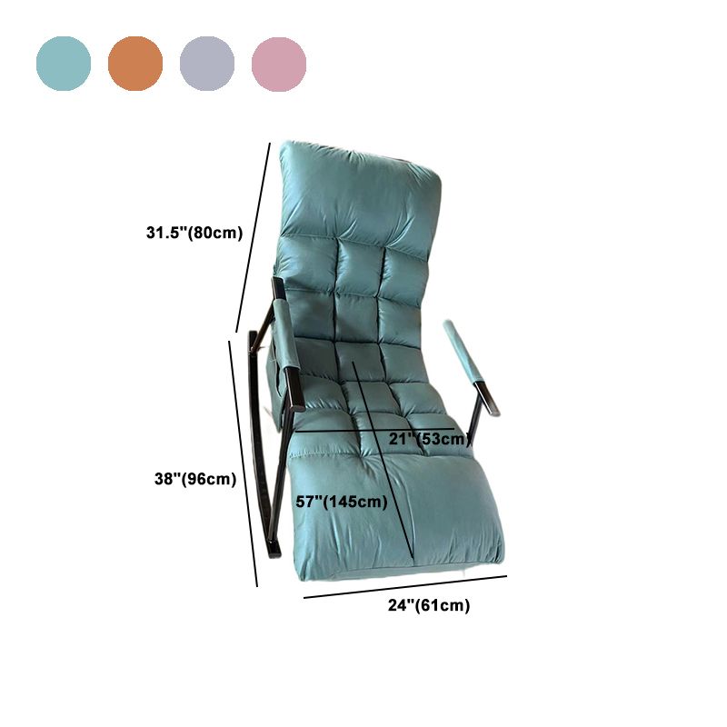 Fabric Rocking Chair Modern Pure Color Tufted Cushions Rocking Chair
