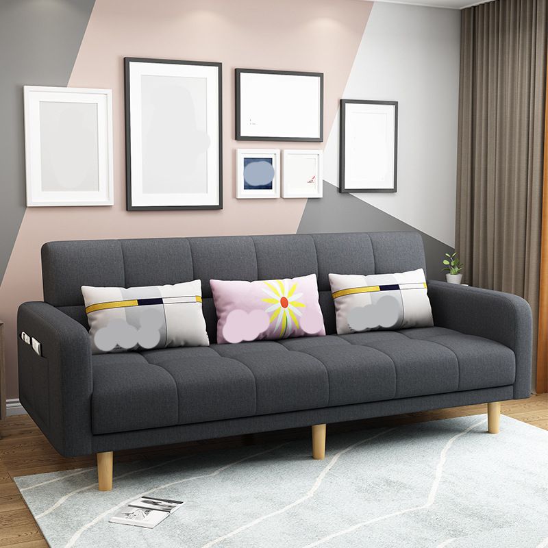 Modern Style Wooden Base Scientific Cloth Cushion with Pillow Rectangular Sofa