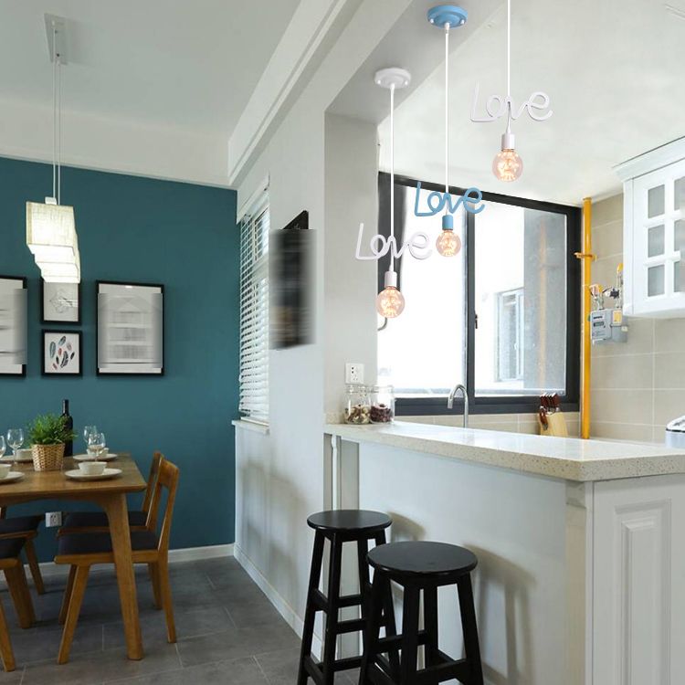 Nordic Metal Pendant Light Fixture 1-Light Mini Hanging Ceiling Light for Porch