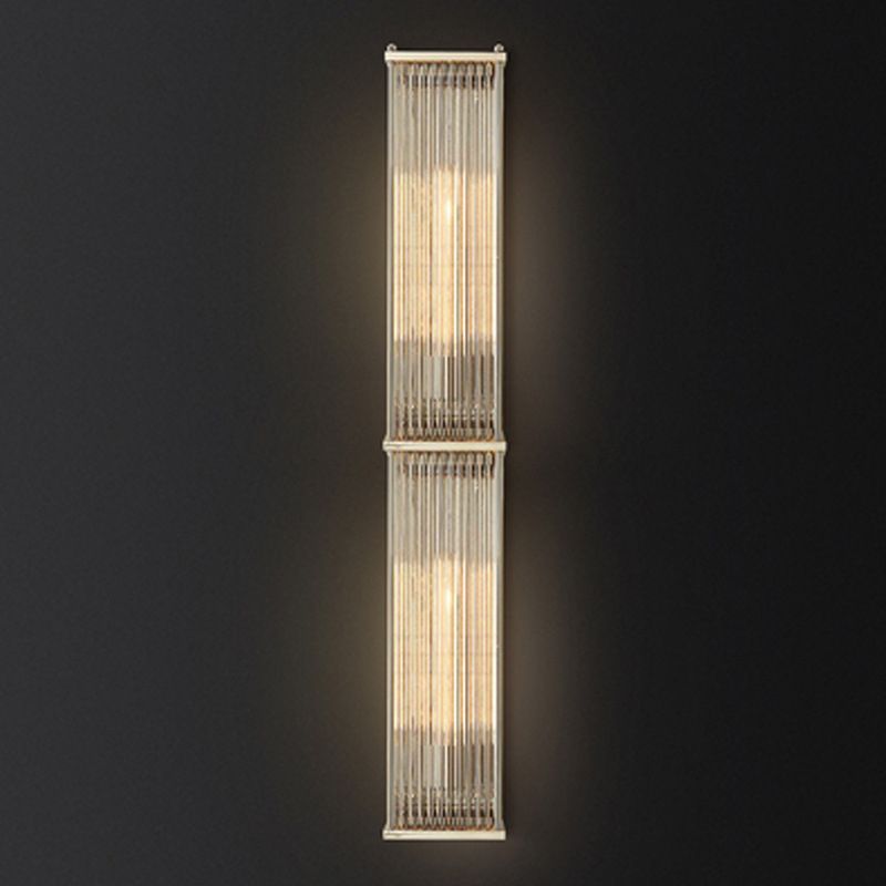 Modern Luxury Wall Lamp Rectangular Metal Wall Light with Crystal Shade