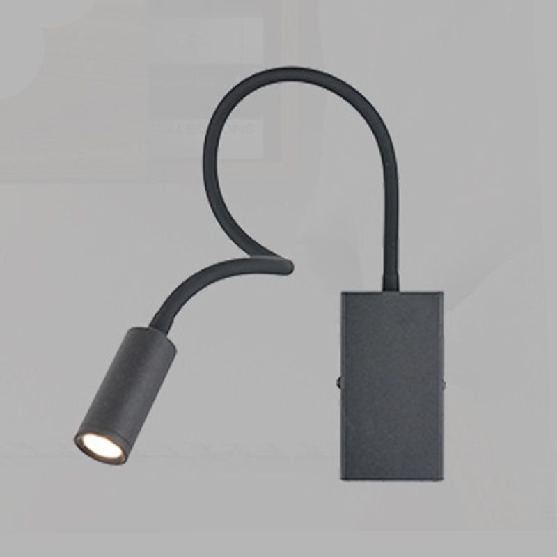 Modern Style Metal Wall Light Round 4" Wide Reading Wall Sconce for Bedroom