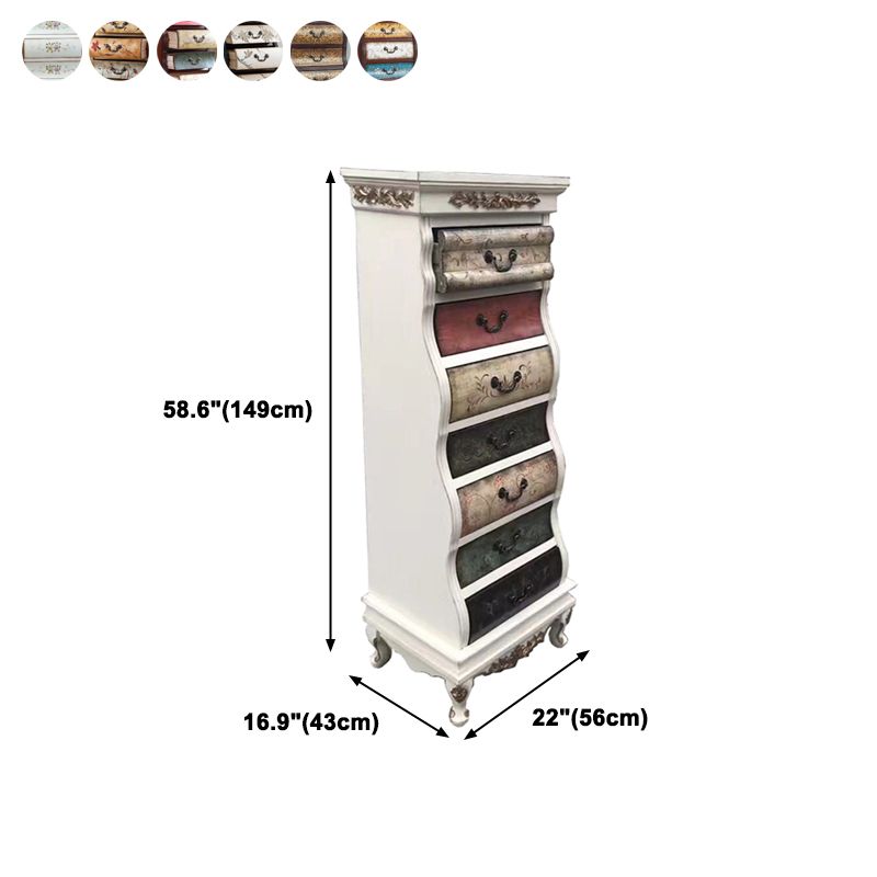 58.6" H Traditional Lingerie Chest Vertical Solid Wood Storage Chest