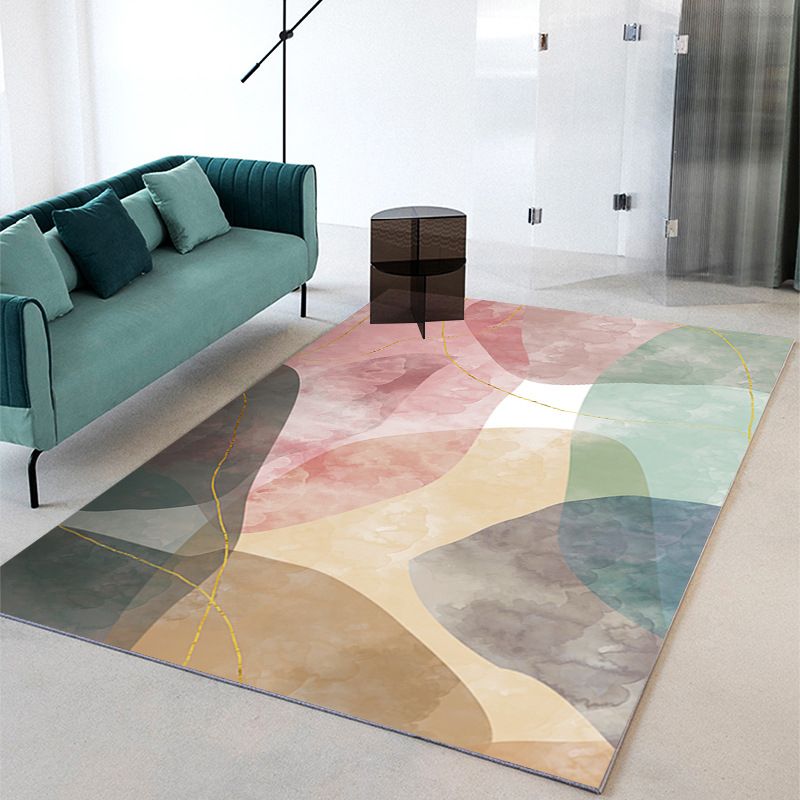 Aesthetic Casual Area Rug Abstract Art Indoor Carpet Polyester Washable Rug for Home Decoration