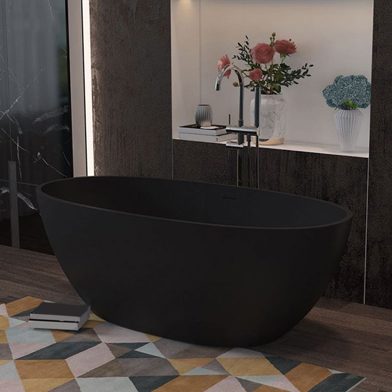 Modern Freestanding Bathtub for Bathroom Matte Finish Acrylic Oval Tub