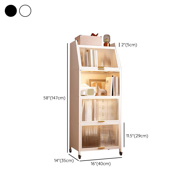 Standard Metal Industrial Bookcase Closed Back Bookshelf with Cabinets