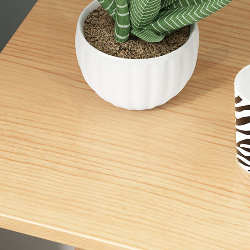 Modern Wood End Slide Table 2-Tier Corner Table with Storage