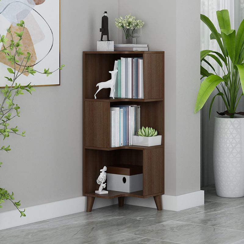 Corner Shelf Bookcase Vertical Closed Back Bookshelf for Office