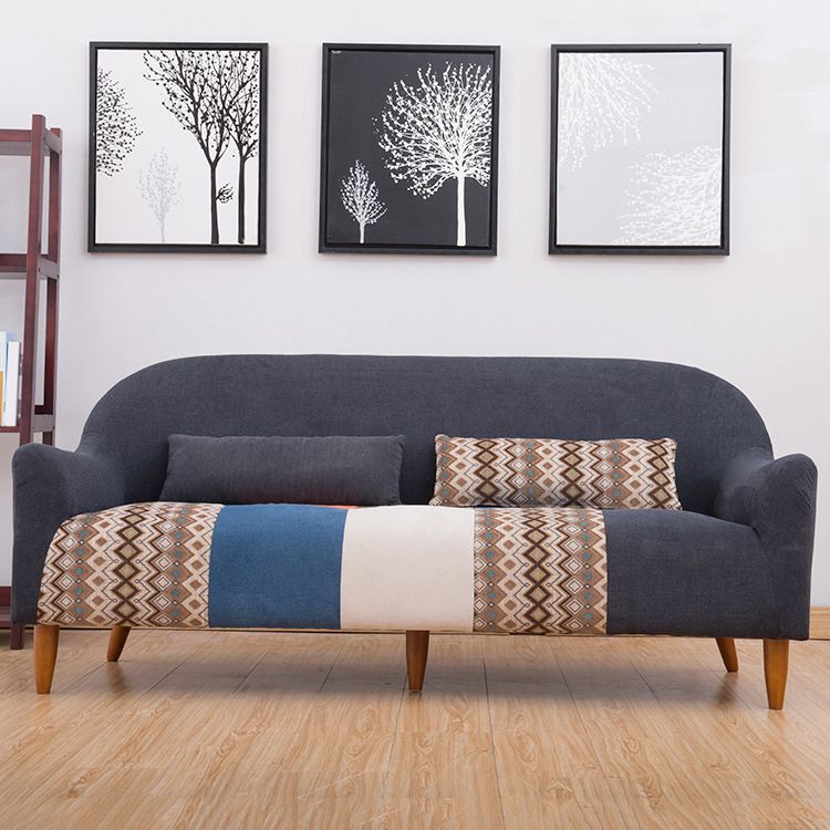 31.88" High Sloped Arm Sofa Modern Style Pillow Back Fabric Sofa