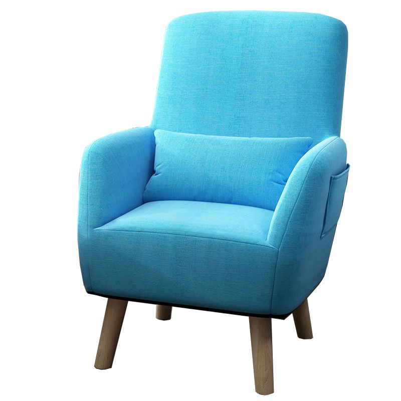 Contemporary Accent Armchair Modern Cotton Blend Accent Chair with Pillow