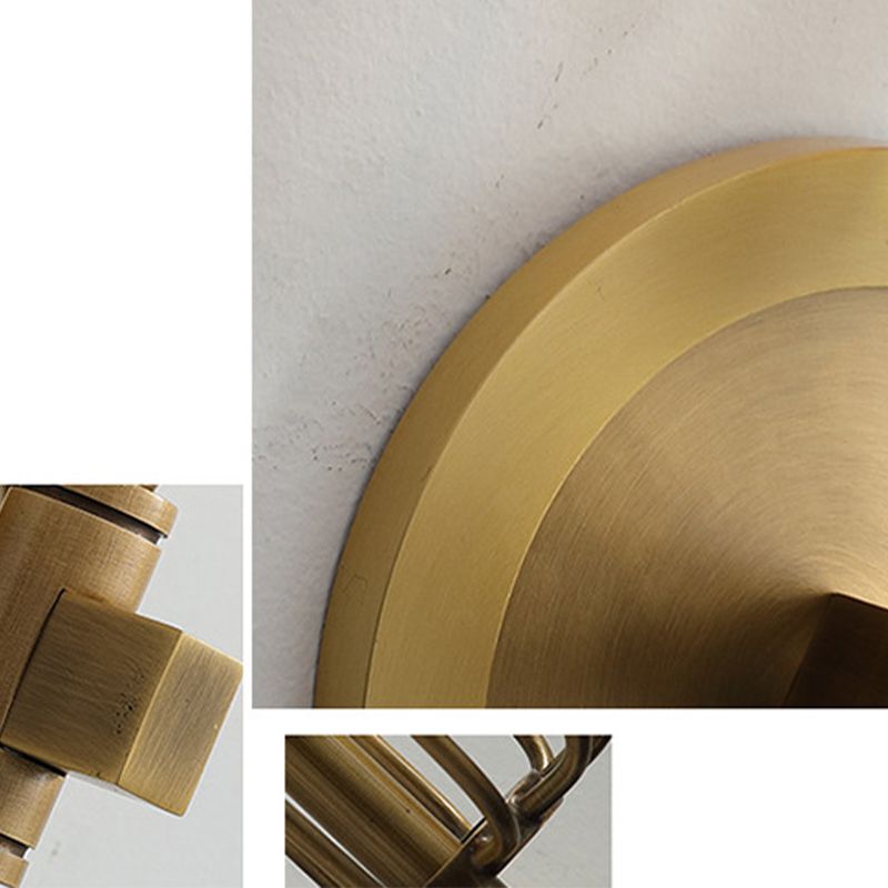 Metal Geometric Shape Wall Light Modern Style Multi Lights Wall Light Sconce in Brass