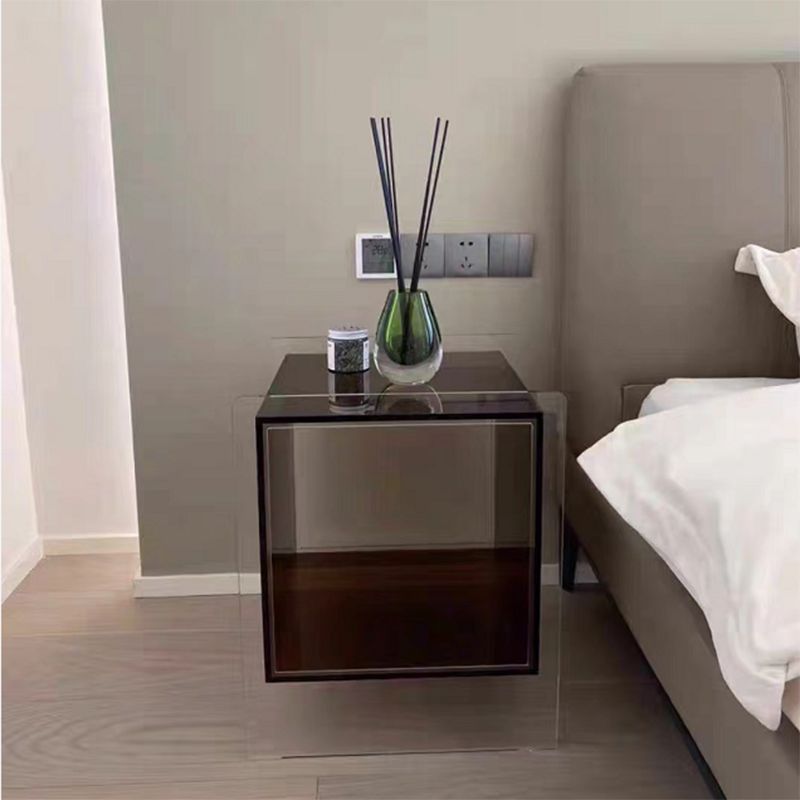 21.65"/23.62" Tall 1 - Shelf Nightstand Acrylic with Casters Night Stand