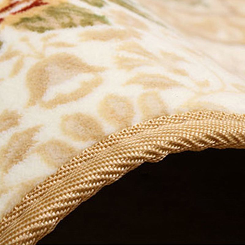 Beige vintage tapijt polyester bloemruimte vloerkleurbestendig vloerkleed voor woonkamer