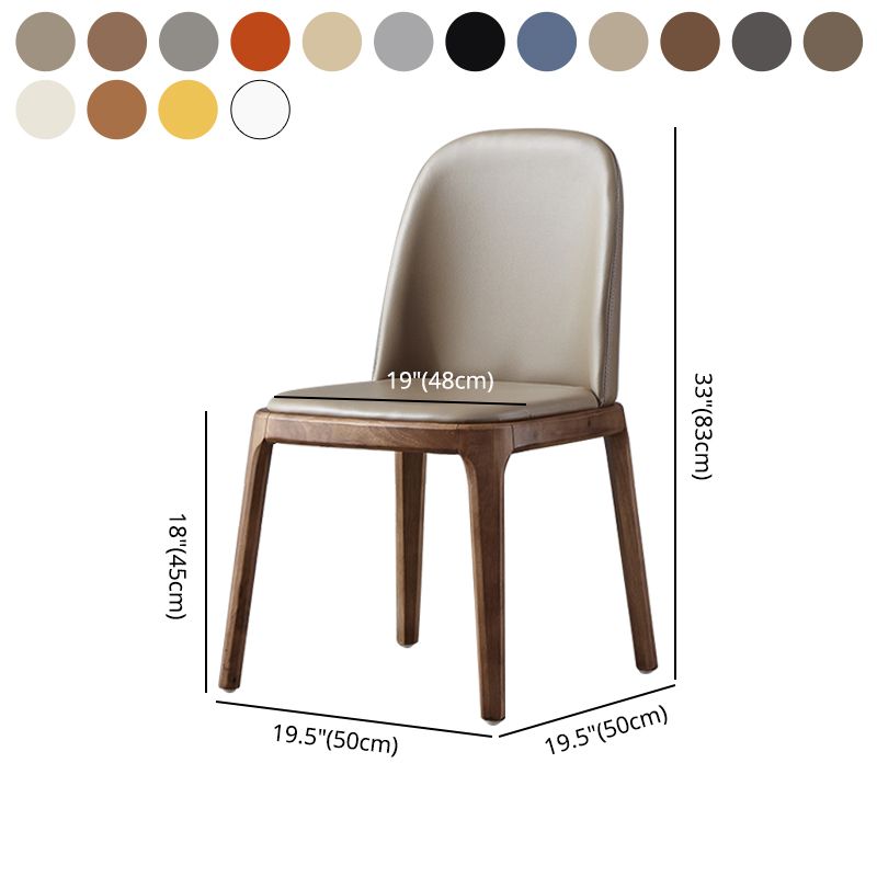 Silla auxiliar industrial de cuero para el hogar, silla de comedor Parsons con acabado mate (juego de 2)