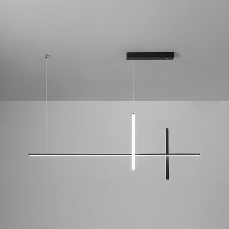 Simple Style Adjustable Length Hanging Lamp 3-Light Island Light Fixture for Kitchen