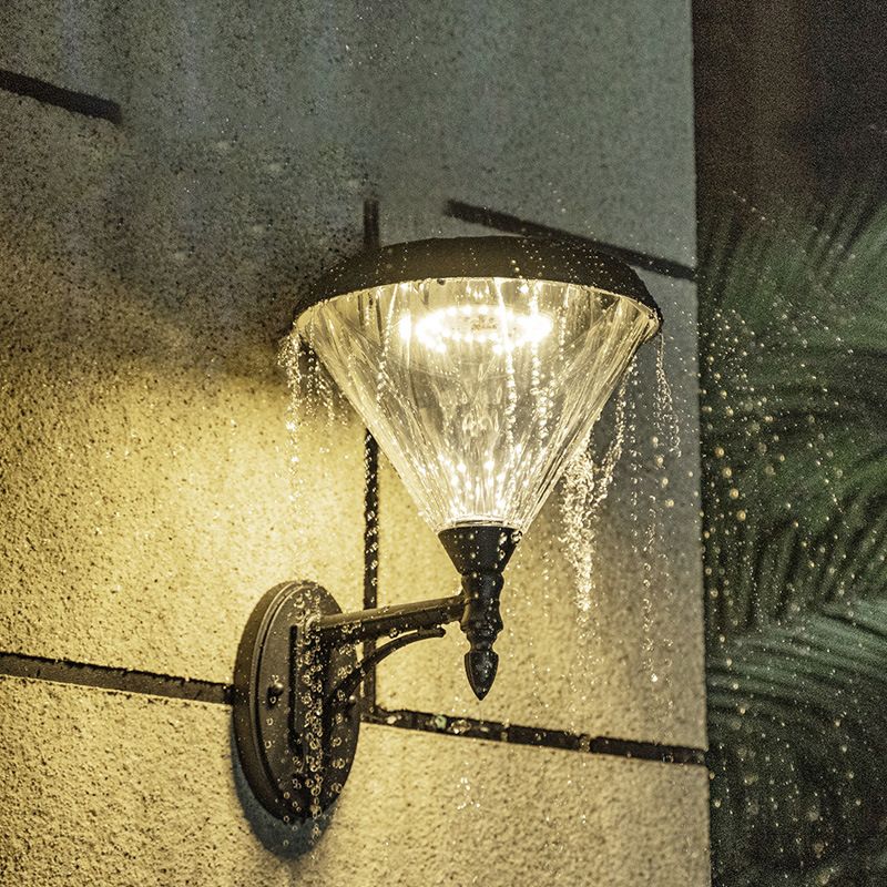 Acrilico lampada da parete conico Apparecchiatura Minimalista Portico Solar LED Montate Montata in nero in nero