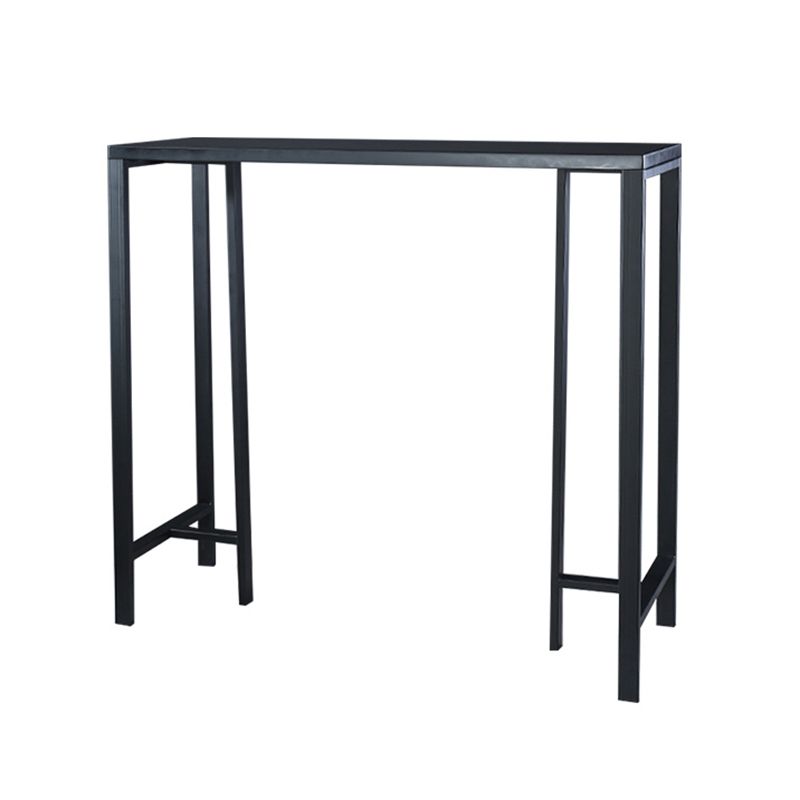 Contemporary Indoor Rectangle Trestle Bar Dining Table with Metal Legs
