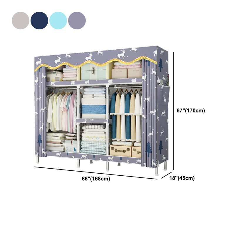 Contemporary Wardrobe Metal 1-Door Wardrobe Closet for Bedroom