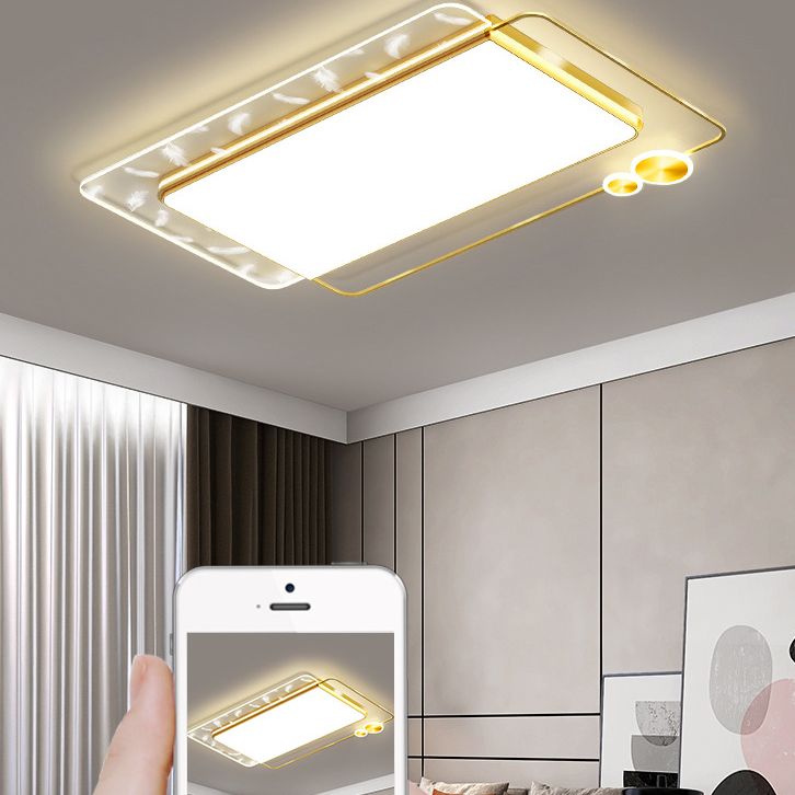 Lámpara de techo de plumas con forma geométrica, montaje empotrado de aluminio moderno para estudio