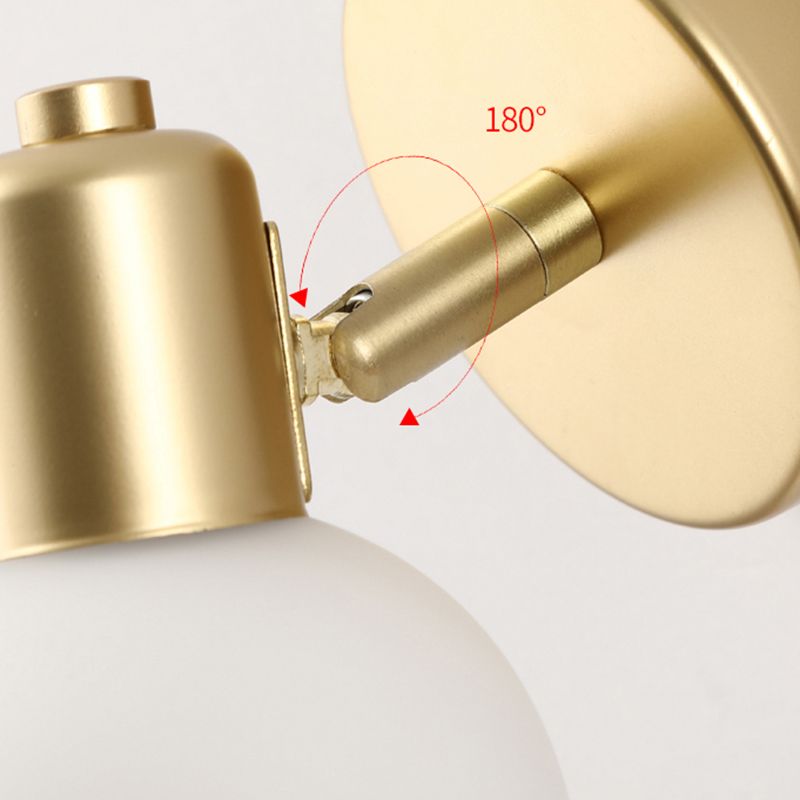 Minimalist Style Wall Mounted Light Fixture White Ball Wall Sconce Light with Glass Shade