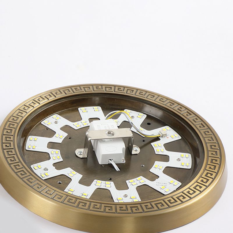 1-Light Round Flush Mount Light Modern Style Glass Flush Ceiling Lights