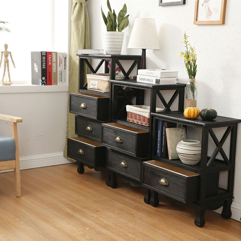 Coastal Storage Chest Solid Wood Dresser with 1/2/3/4 Drawers , 11.7 Inch Width