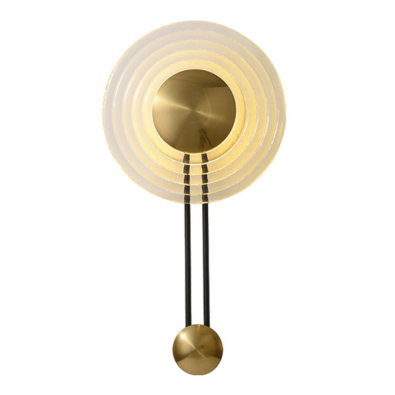 Modern Style Circular Wall Lamp Light Glass 1 Light Wall Mounted Lighting