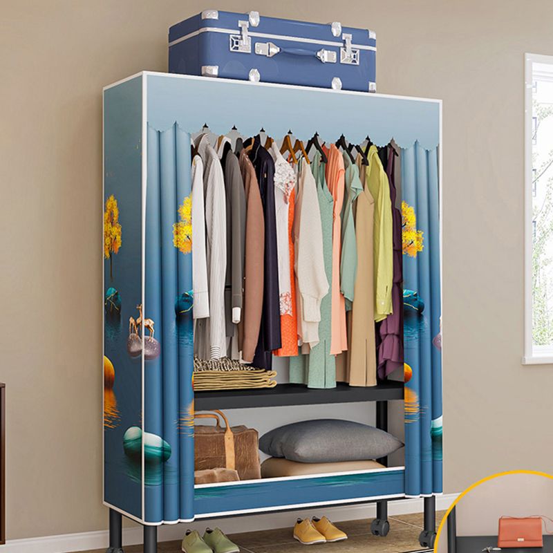 Steel Frame Wardrobe Armoire Contemporary Style Wardrobe Cabinet for Home