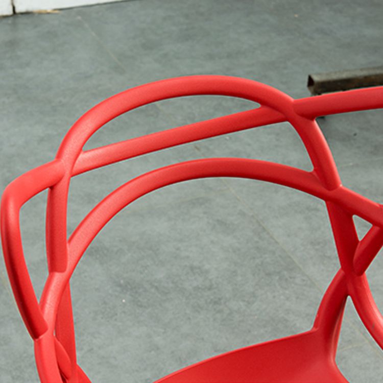 Contemporary Style Dining Chairs Plastic Dining Arm Chairs for Kitchen
