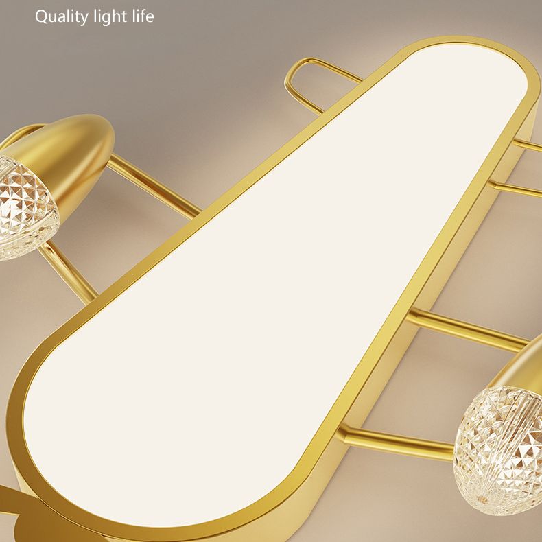 Moderno Techo De La Aeronave Minimalista Del Techo De La Luz De Montaje Del Metal De Oro De La Luz De Montaje Del