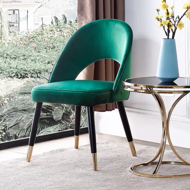 Glam Arm Chair Fabric Open Back Dining Chair for Dining Room