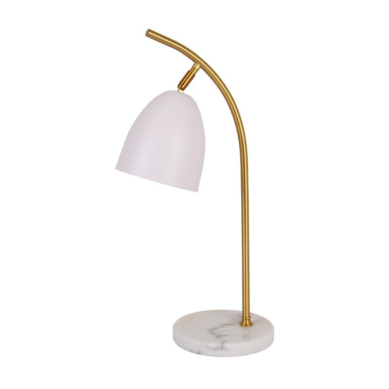 Modern 1 lamp nachttafellicht met metalen schaduw Wit/zwarte afwerking Bell Shape Desk Lamp